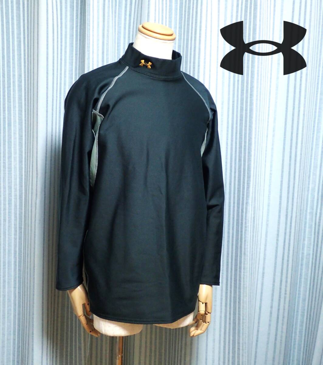 ☆UNDER ARMOUR ☆アンダーアーマー ☆スポーツウエア ☆秋冬用 ☆ラグラン袖 ☆モックネックプルオーバー ☆グリーン ☆大寸☆3XL _画像1