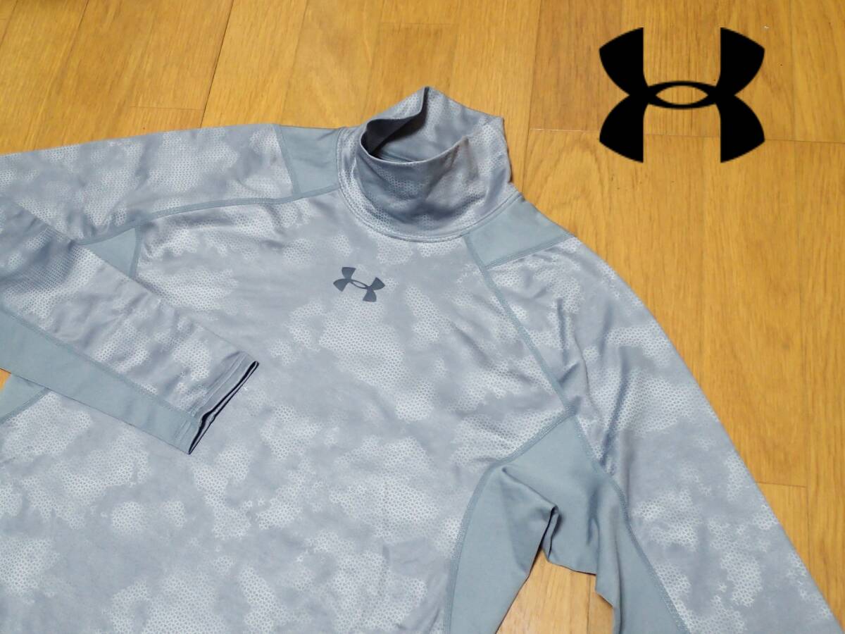 ☆UNDER ARMOUR　☆アンダーアーマー　☆トレーニングウエア　☆ゴルフ　☆インナーウエア　☆モックネックプルオーバー　☆グレー　☆M_画像1