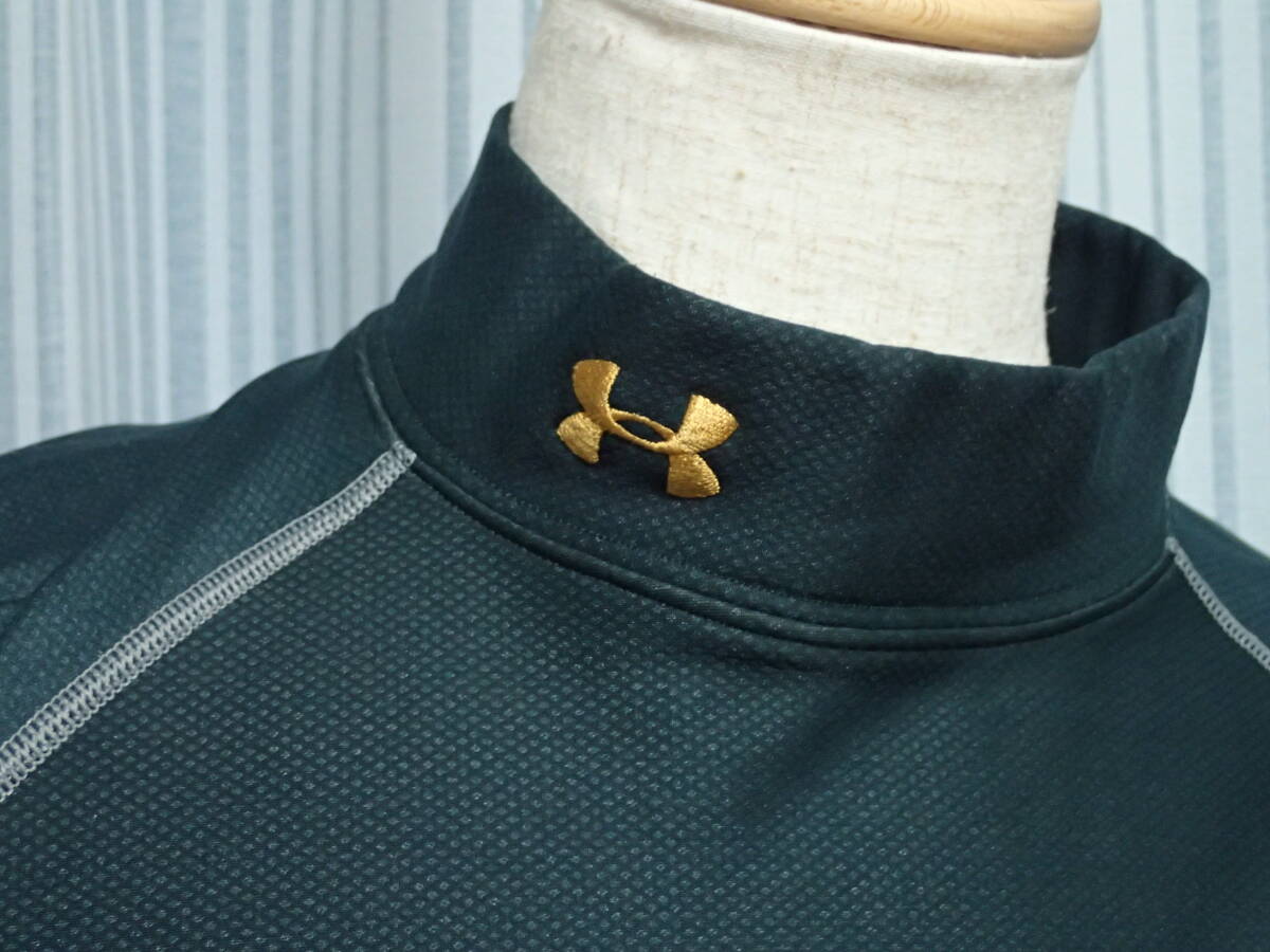 ☆UNDER ARMOUR ☆アンダーアーマー ☆スポーツウエア ☆秋冬用 ☆ラグラン袖 ☆モックネックプルオーバー ☆グリーン ☆大寸☆3XL _画像4