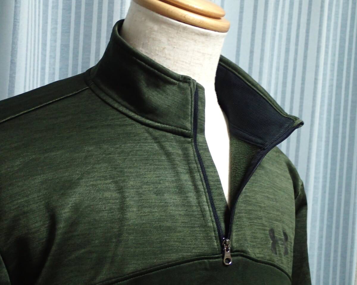 ☆UNDER ARMOUR　☆アンダーアーマー　☆スポーツウエア　☆ゴルフウエア　☆秋冬用　☆ハーフジッププルオーバー　☆カーキ　☆メンズ☆L_画像4