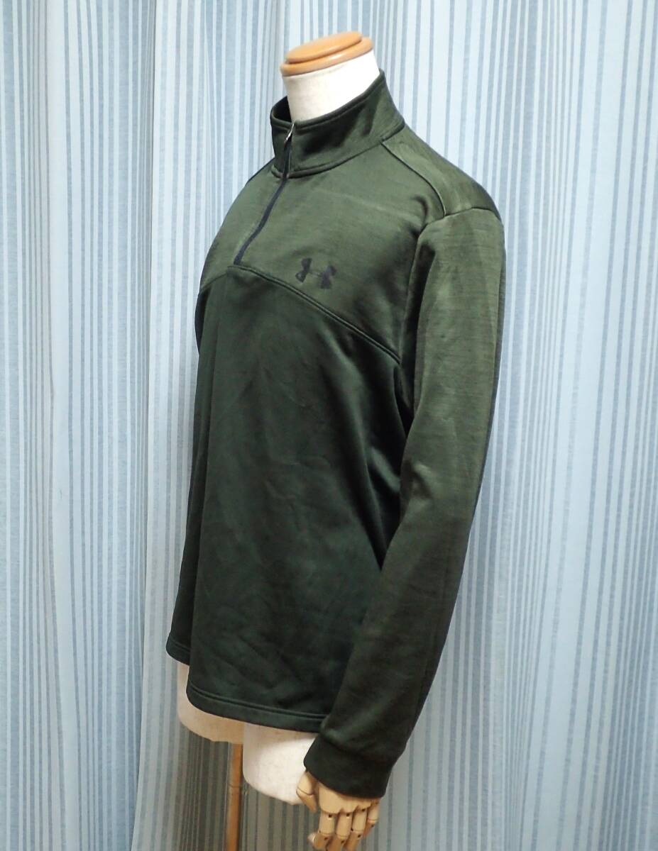 ☆UNDER ARMOUR　☆アンダーアーマー　☆スポーツウエア　☆ゴルフウエア　☆秋冬用　☆ハーフジッププルオーバー　☆カーキ　☆メンズ☆L_画像3