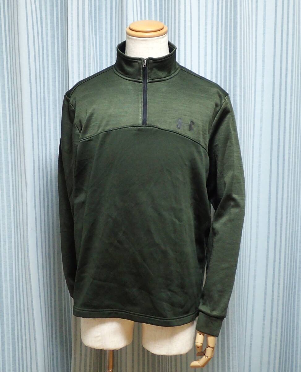 ☆UNDER ARMOUR　☆アンダーアーマー　☆スポーツウエア　☆ゴルフウエア　☆秋冬用　☆ハーフジッププルオーバー　☆カーキ　☆メンズ☆L_画像2