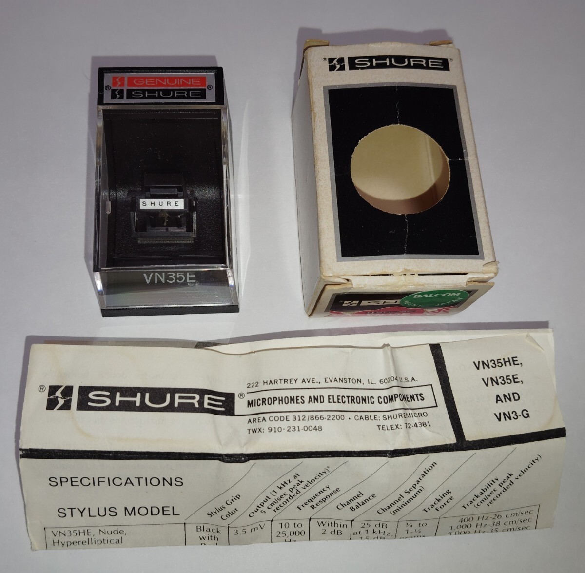 SHURE VN35E 純正交換針 TYPEⅢ用 タイプ3用 元箱・純正ケース・説明書付 レコード針 交換針 シュア 音出し確認済 稀少_画像1