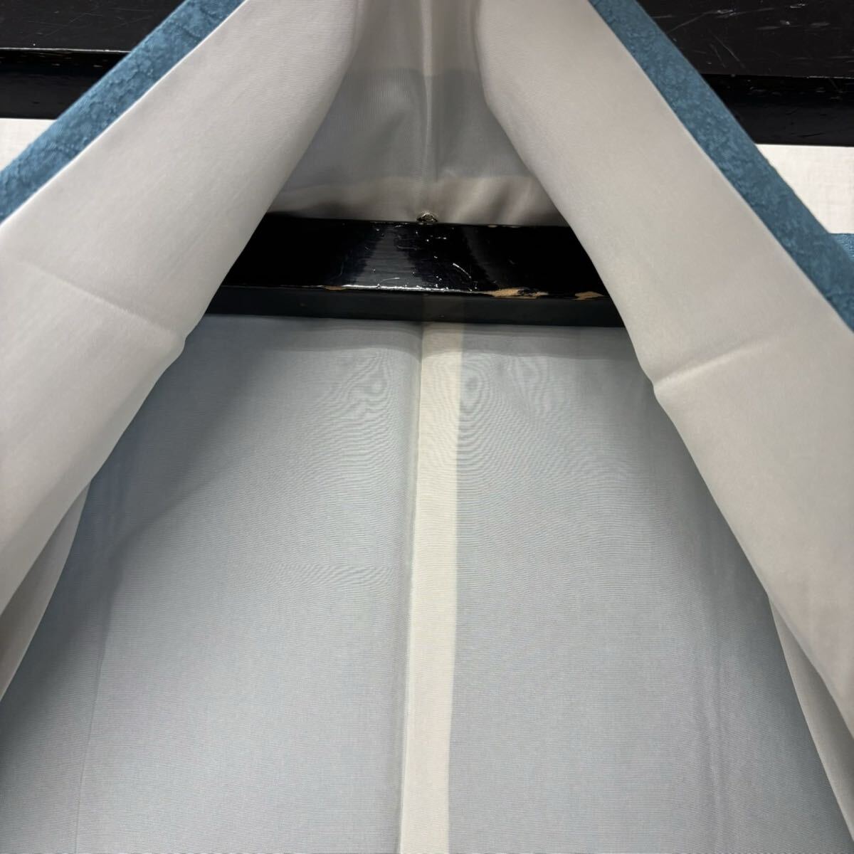 色無地 正絹 裄67 堅牢染 一つ紋 着物 F-830_画像6