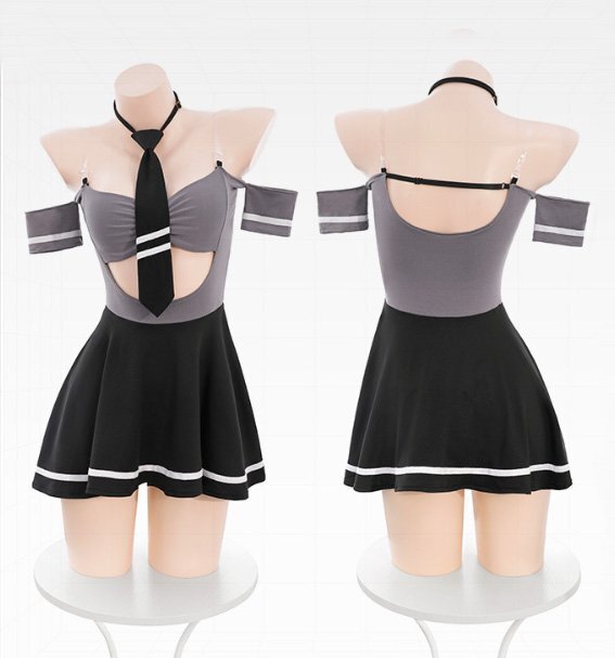 H710　コスプレウェア　ミニスカート　ネクタイ　ヘソ出し　女子高生　ユニフォーム　学生服　セクシーランジェリー　ナイトウェア_画像8