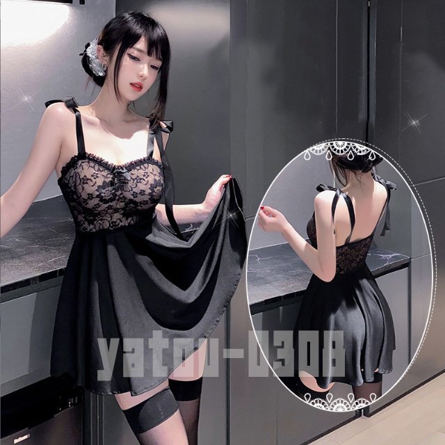 H792　コスプレウェア　透け透け　レース　ミニスカート　キャミソール　ワンピース　ベビードール　セクシーランジェリー　ナイトウェア_画像3