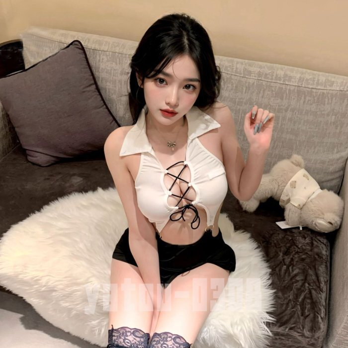 K132 コスプレウェア バイカラー へそ出し ミニスカート ワンピース 女教師 秘書 セクシーランジェリー ナイトウェア_画像5