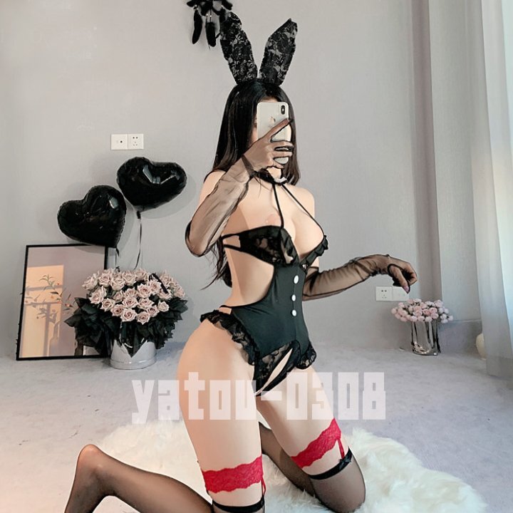 G643 セクシーランジェリー 誘惑 ウサギ耳 ハイレグレオタード 体操服 バニーガール コスプレ衣装 ナイトウエア_画像4