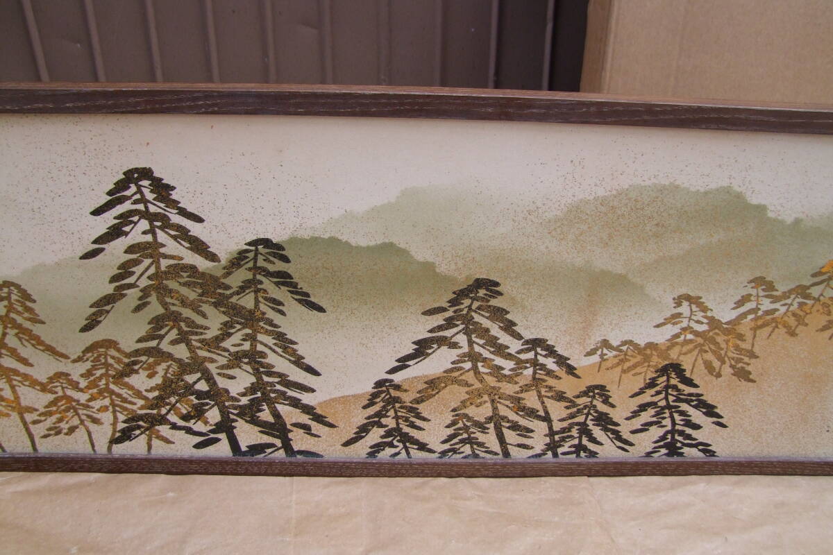 茶道具 桑上透し 風炉先屏風 松　金彩_画像5