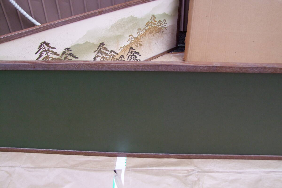 茶道具 桑上透し 風炉先屏風 松　金彩_画像7