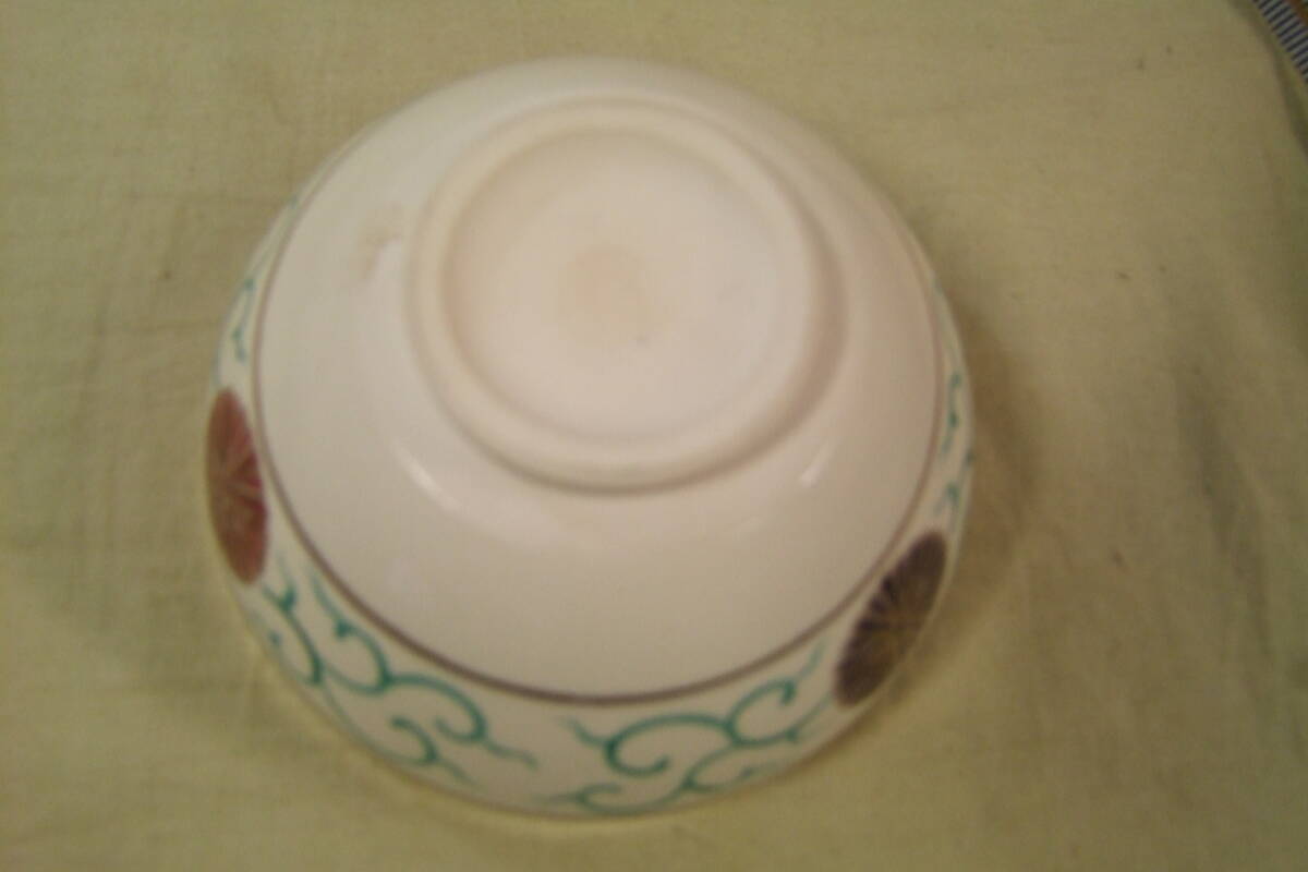 茶道具　田中香泉作　仁清菊唐草　数茶碗　１０客　共箱_画像7