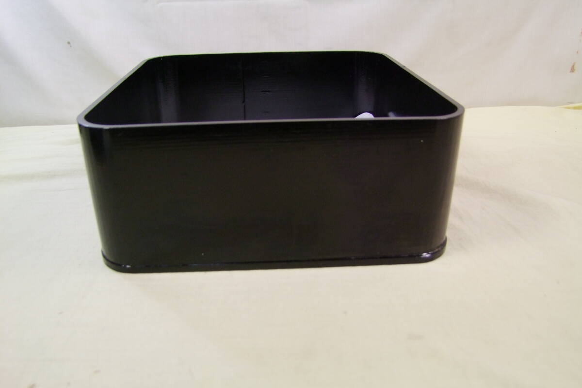 茶道具　黒漆塗　炭斗箱_画像1