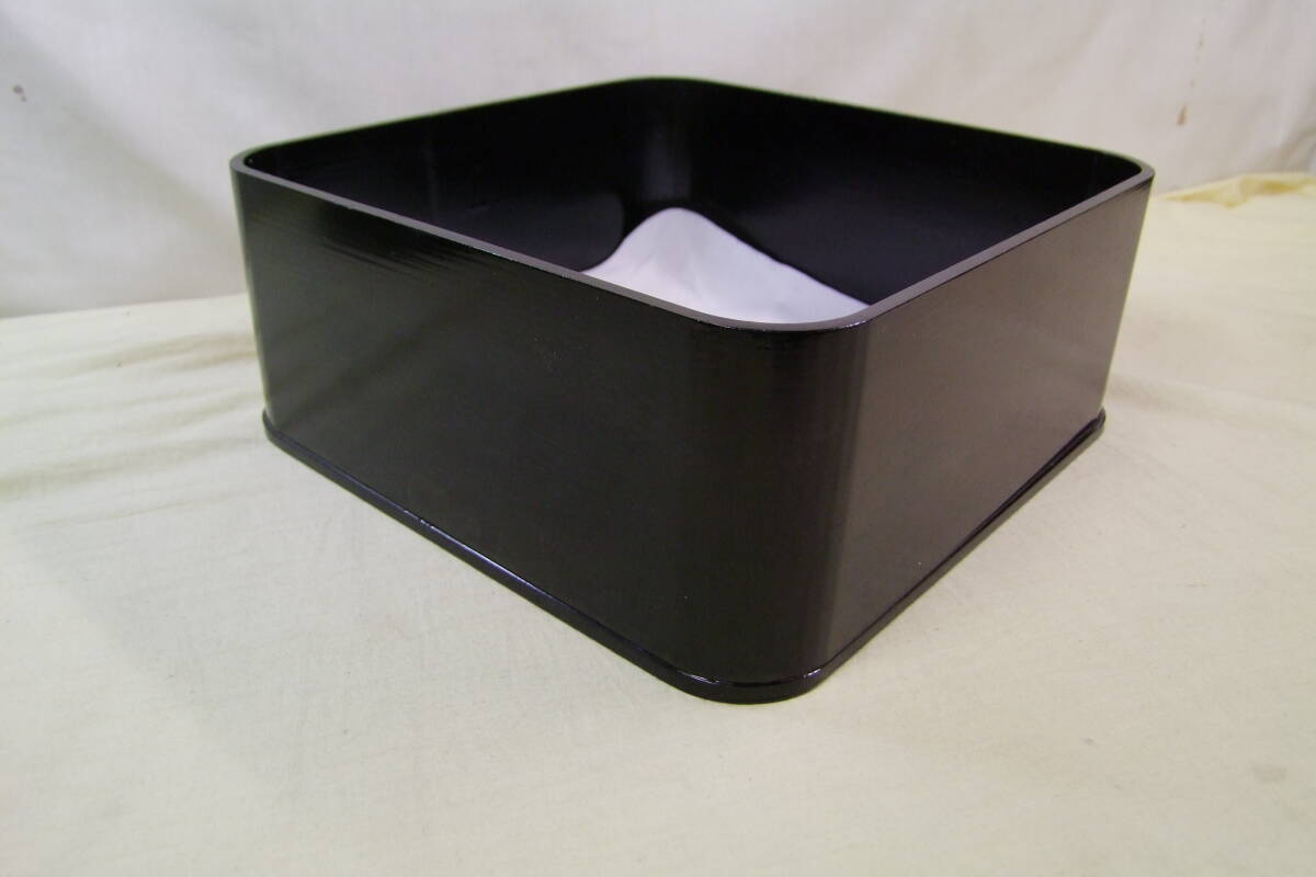 茶道具　黒漆塗　炭斗箱_画像3