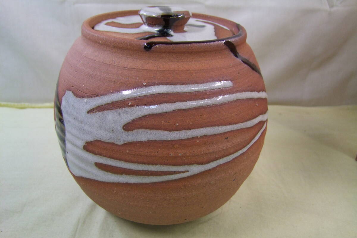 茶道具　西尾香舟作　唐津釉　水指　共箱_画像2