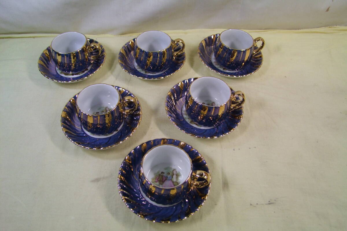  большой . керамика cup & блюдце 6 покупатель ( меньше ) золотая краска 