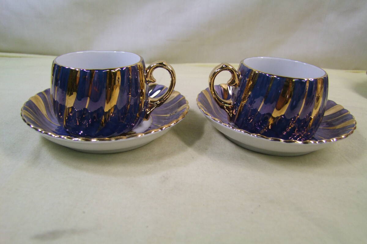  большой . керамика cup & блюдце 6 покупатель ( меньше ) золотая краска 