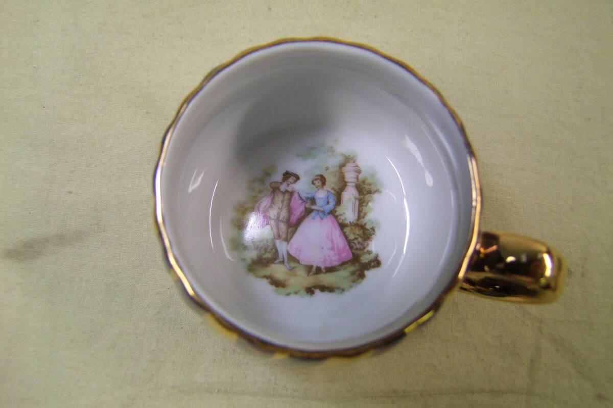  большой . керамика cup & блюдце 6 покупатель ( меньше ) золотая краска 