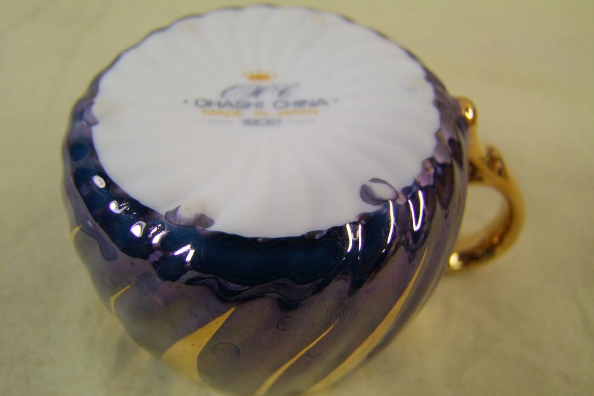  большой . керамика cup & блюдце 6 покупатель ( меньше ) золотая краска 