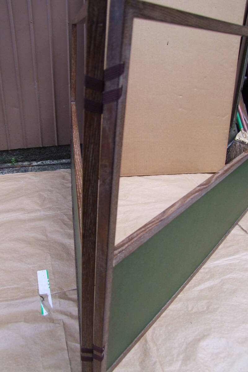 茶道具 桑上透し 風炉先屏風 松　金彩_画像8