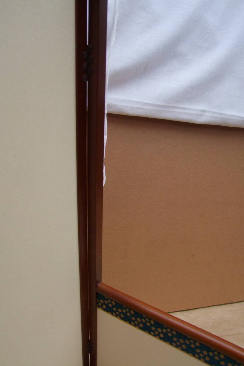 茶道具　風炉先屏風　摺漆縁　片落　利休梅　砂子伊予スダレ　_画像4