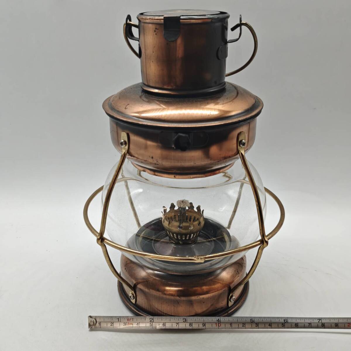 K10953● オイルランタン オイルランプ 吊り下げ式 キャンプ アウトドア インテリア MADE IN HONG KONG 香港 レトロ_画像5