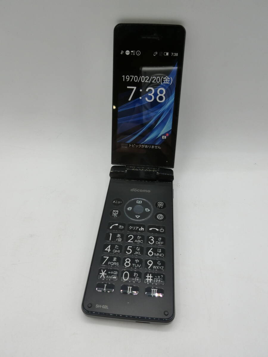 N43145*docomo AQUOS мобильный телефон SH-02L черный суждение 0 бумага коробка * настольный держатель SH50 имеется DoCoMo SHARP