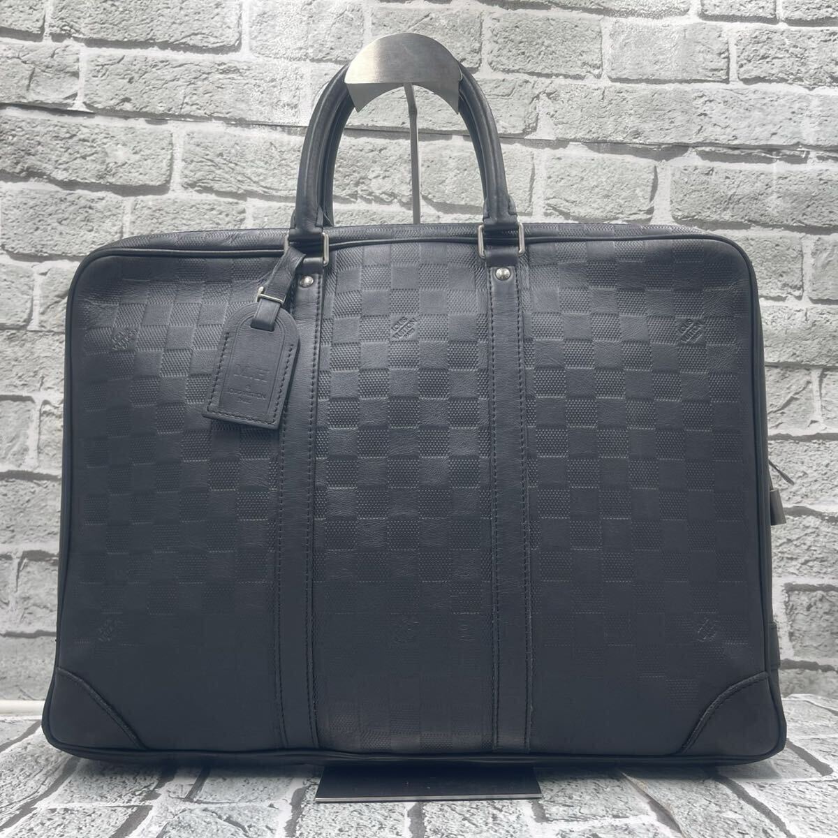 LOUIS VUITTON Louis Vuitton портфель плечо 2way Damier Efini poruto при . man Voyage PDV A4 черный N41146