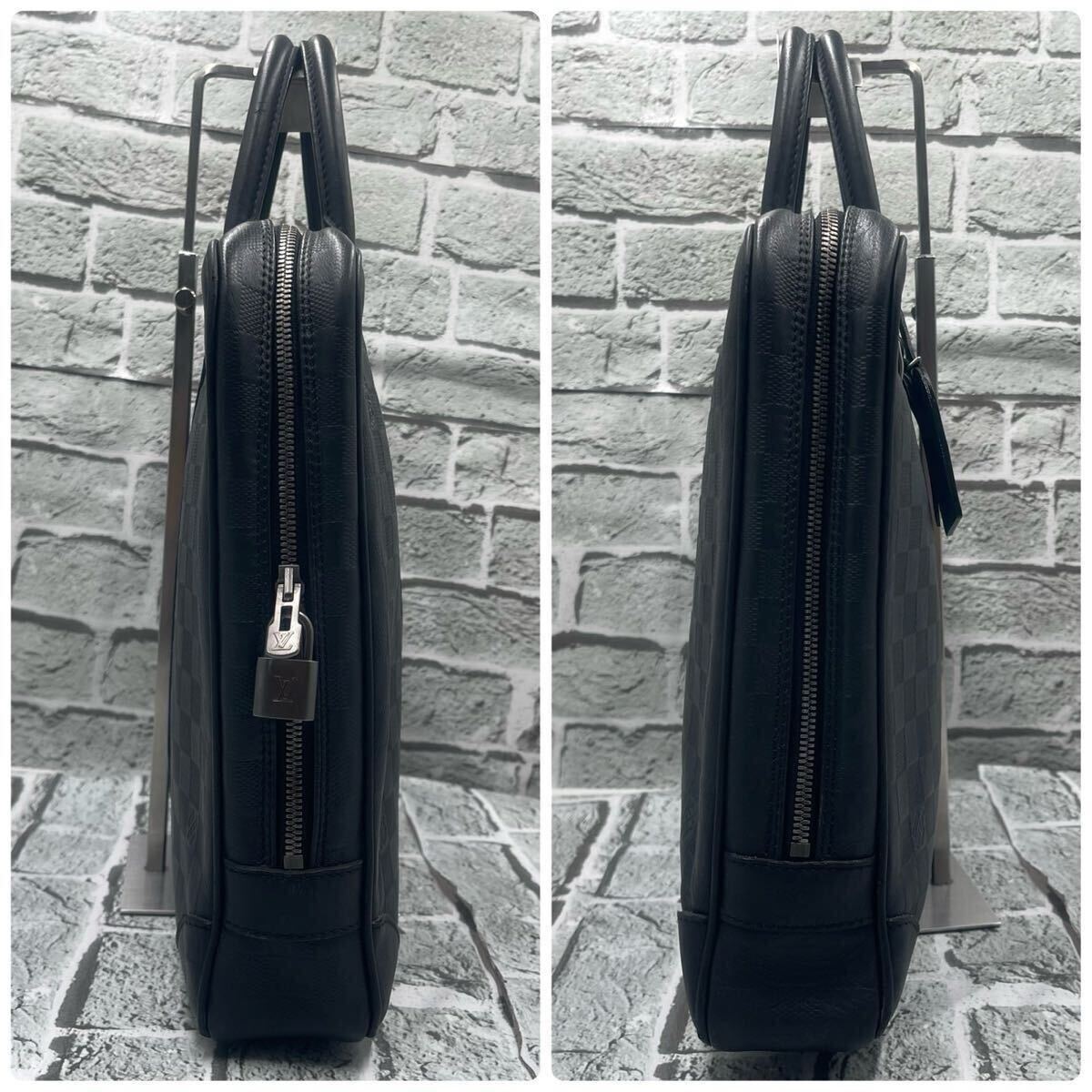 LOUIS VUITTON Louis Vuitton портфель плечо 2way Damier Efini poruto при . man Voyage PDV A4 черный N41146