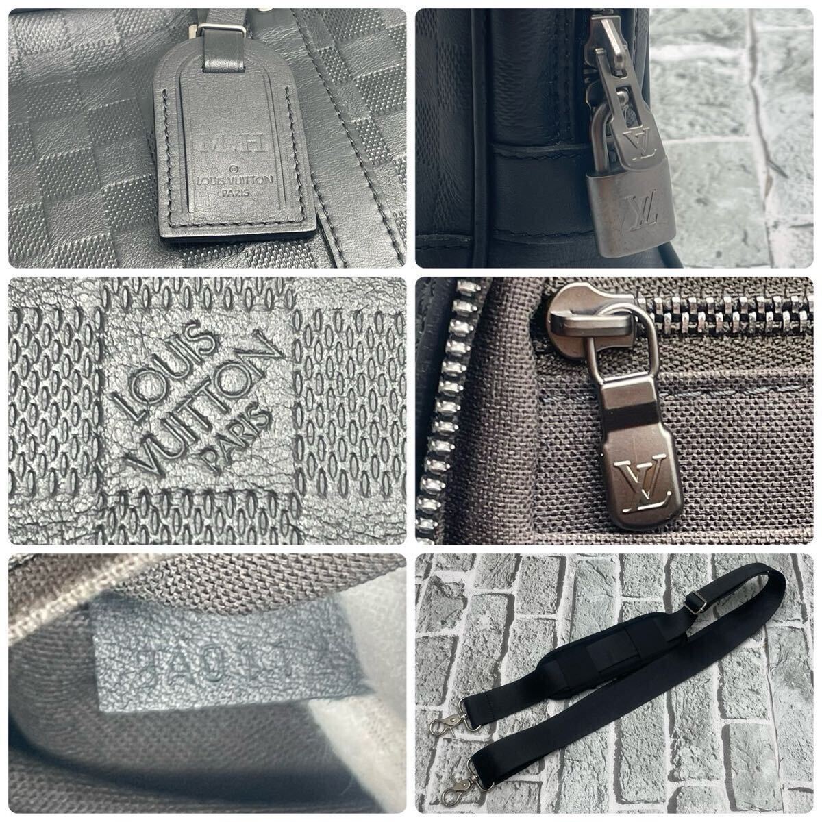 LOUIS VUITTON Louis Vuitton портфель плечо 2way Damier Efini poruto при . man Voyage PDV A4 черный N41146