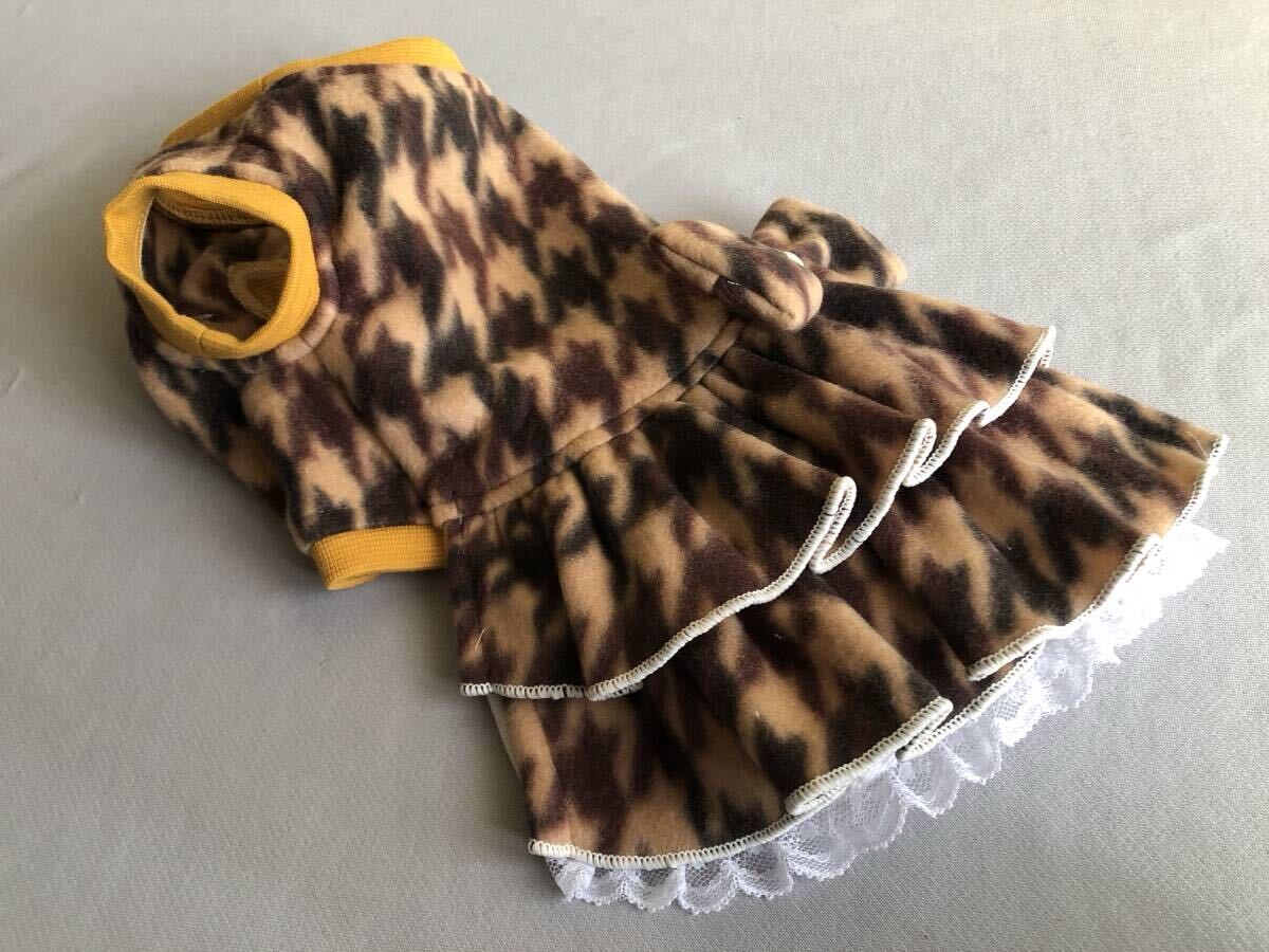 ◇胴38◇千鳥フリース◇フリルスカートワンピ_画像2