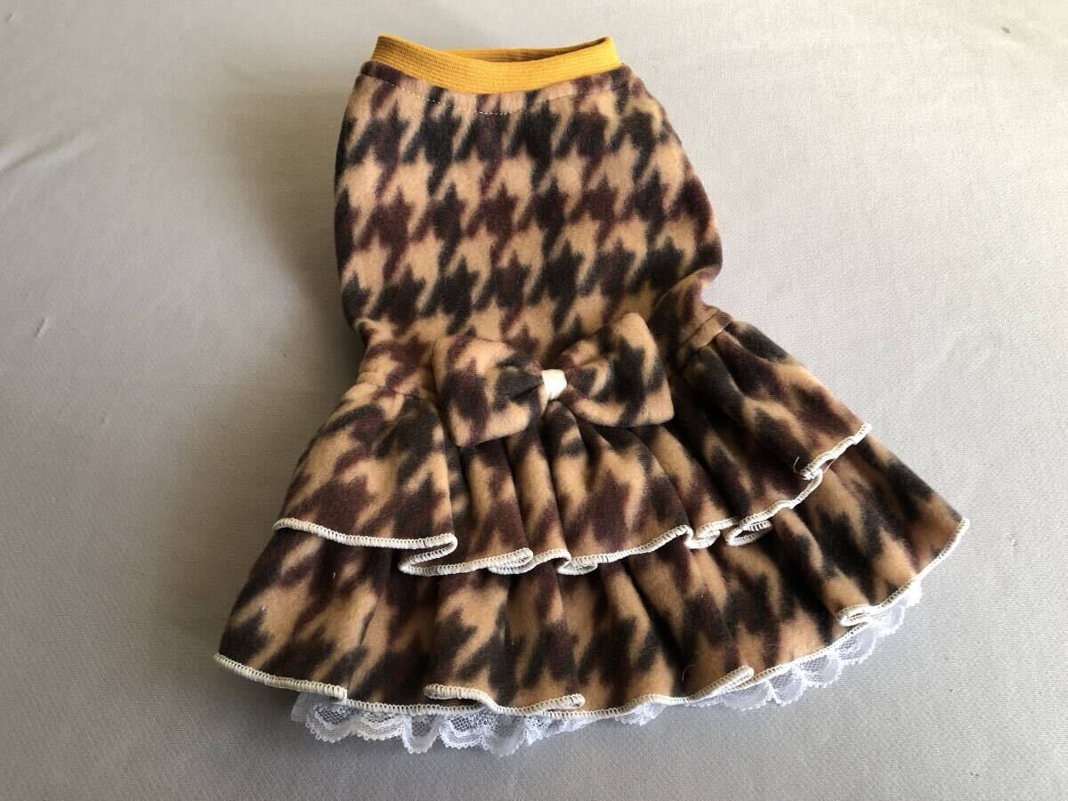 ◇胴38◇千鳥フリース◇フリルスカートワンピ_画像3