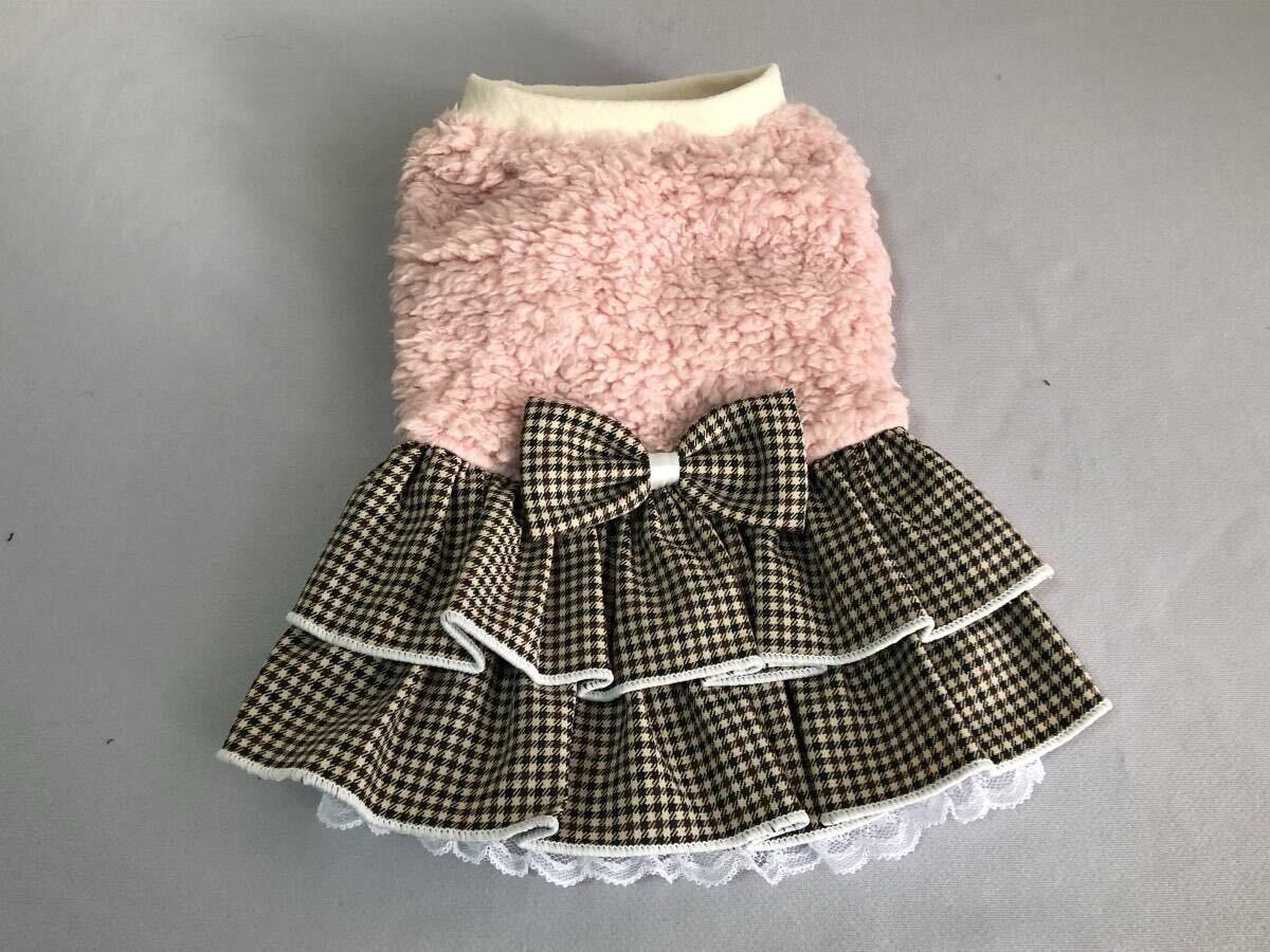 ◇胴38◇もこもこボア◇チェック柄フリルスカートワンピ_画像3