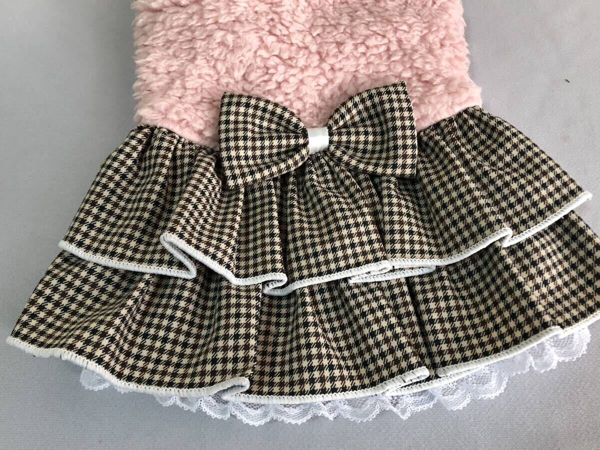◇胴38◇もこもこボア◇チェック柄フリルスカートワンピ_画像4