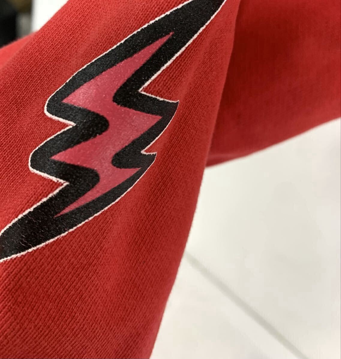 パーカー RED プリント レッドカラー系 フーディー J.Balvinカイカイキキ フラワープリント Jバルヴィン 現状品 カ4_画像4