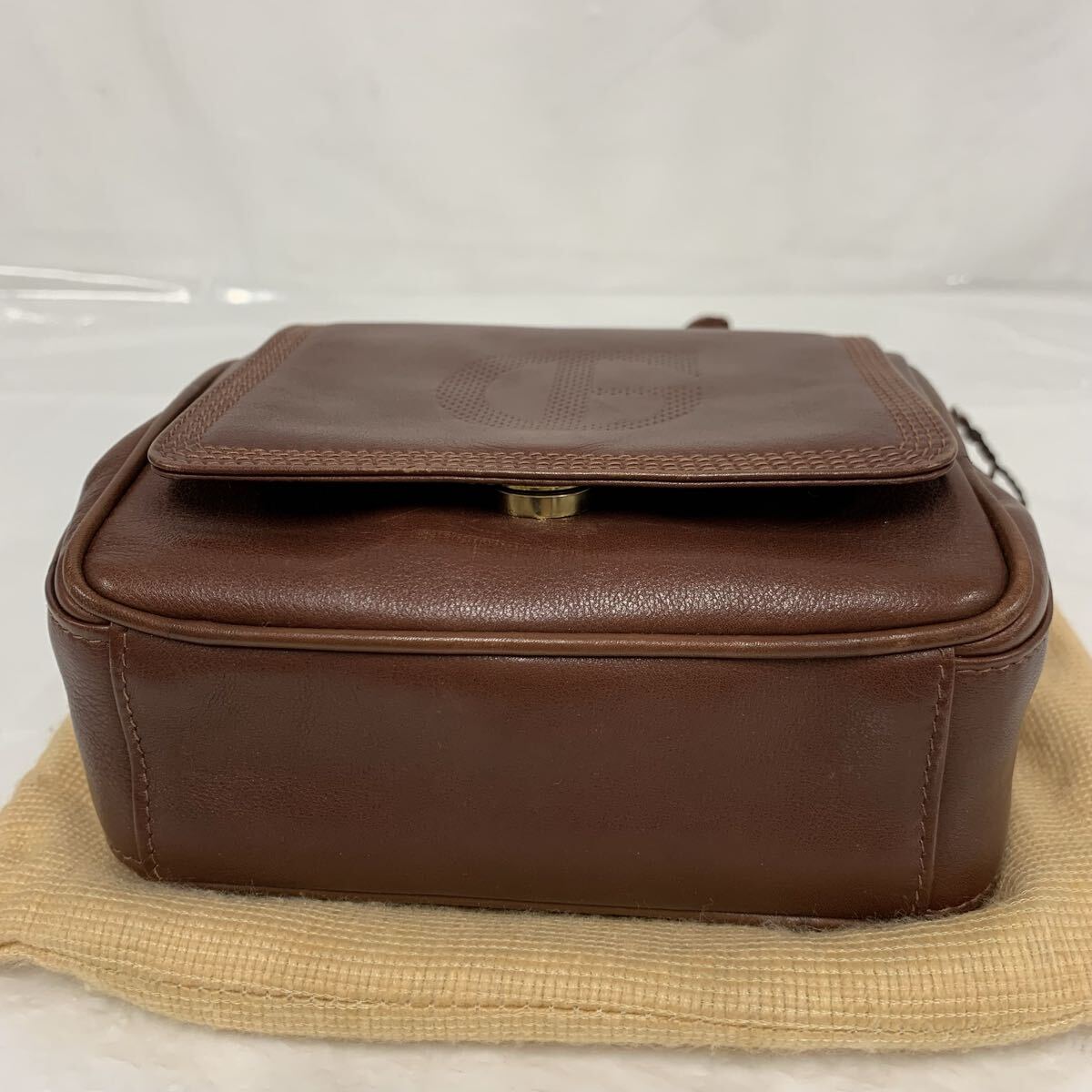 ヴィンテージ GINO FERRUZZI ジーノフェルッチ レザー ショルダーバッグ 斜め掛け ショルダー バッグ 鞄 現状品 カ15_画像3