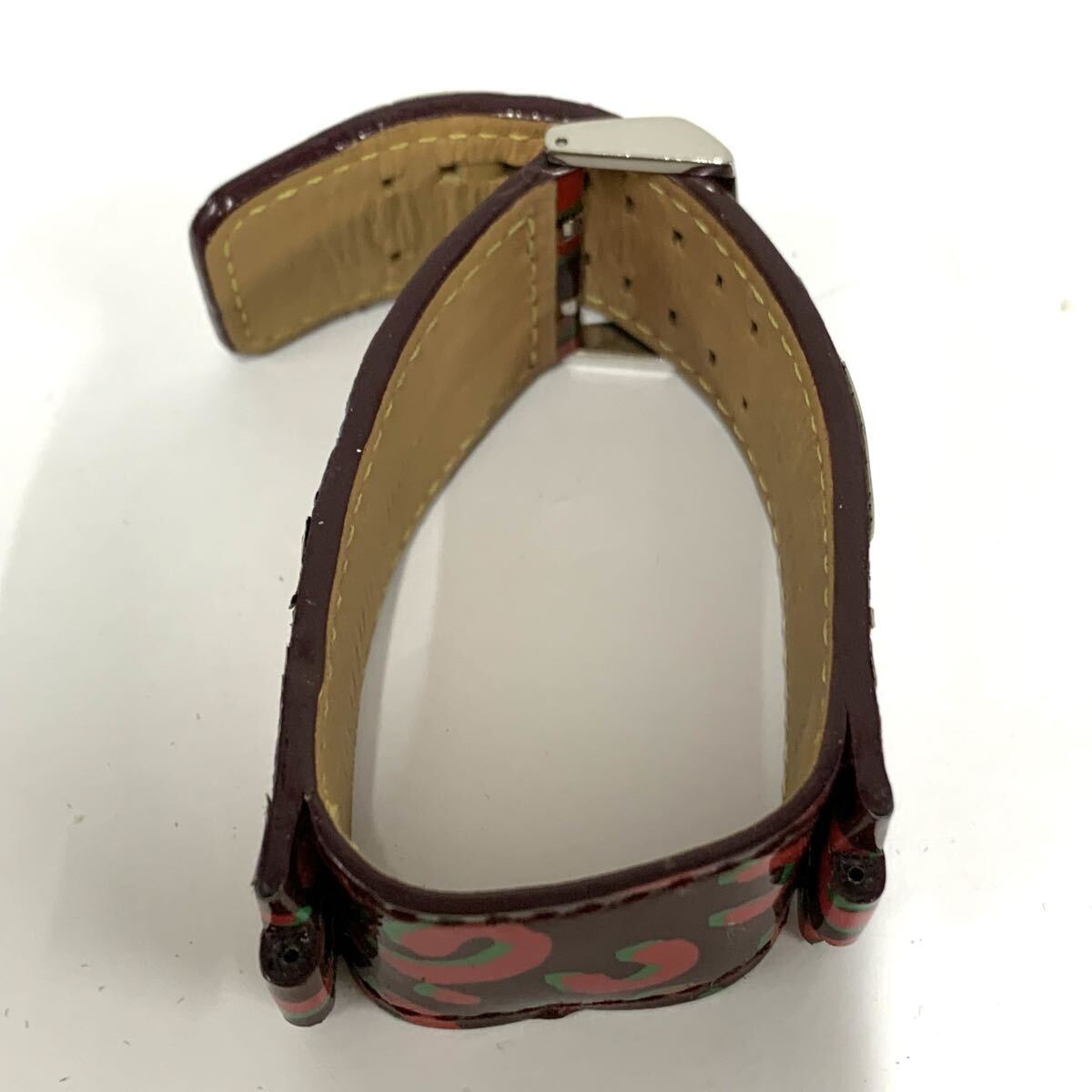 訳あり ルイ・ヴィトンタンブール レオパード柄レザー製替えストラップ LOUIS VUITTON ストラップ替え 一部パーツ欠損 現状品 カ4_画像2