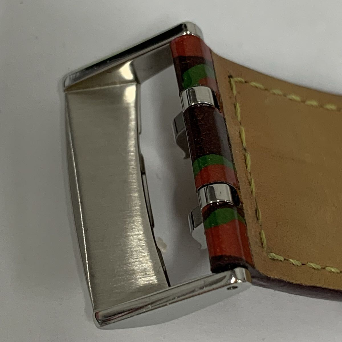 訳あり ルイ・ヴィトンタンブール レオパード柄レザー製替えストラップ LOUIS VUITTON ストラップ替え 一部パーツ欠損 現状品 カ4_画像4