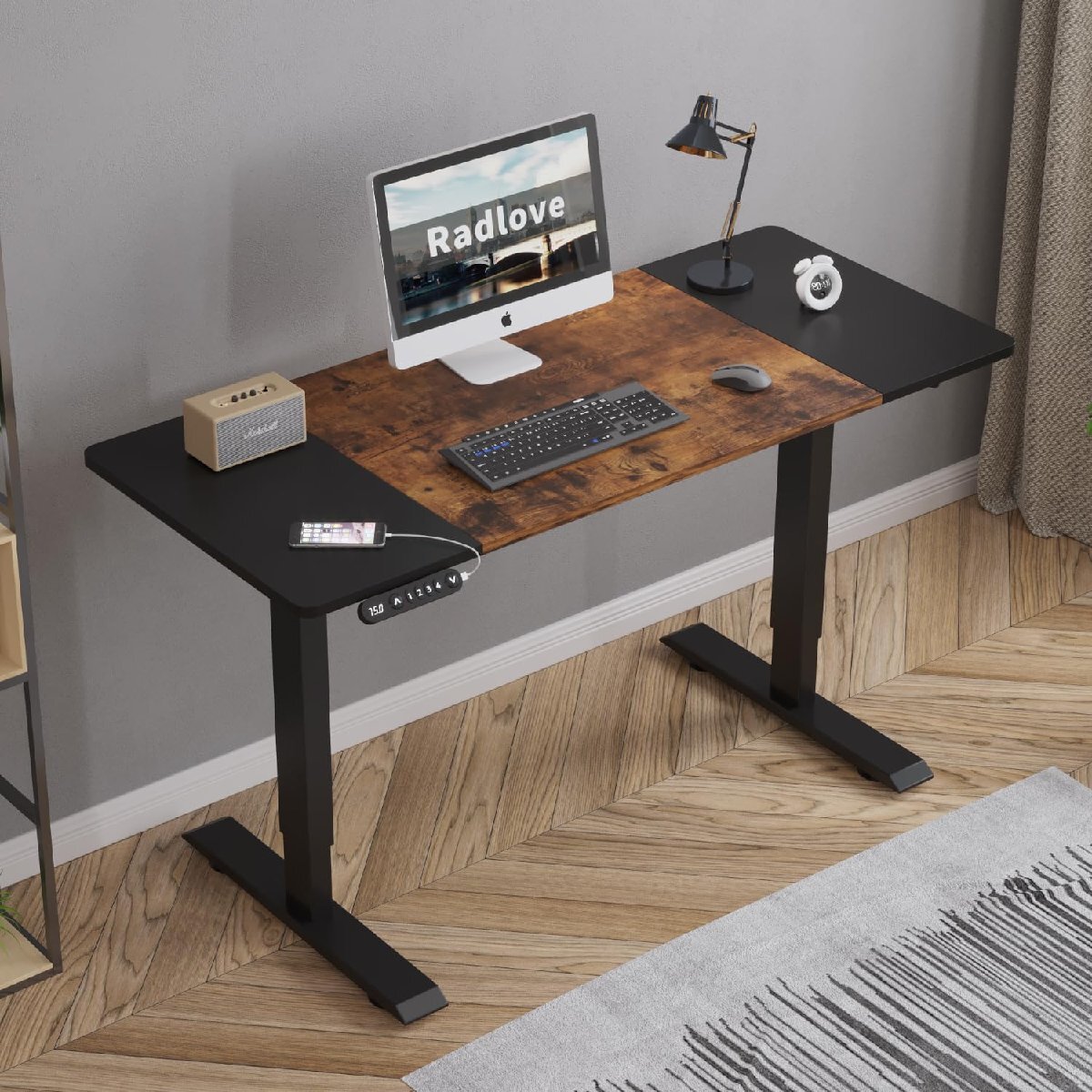 【現品限り】 机 PCデスク ゲーミングデスク パソコンデスク 電動昇降式スタンディングデスク 昇降式 パソコンラック デスク_画像2