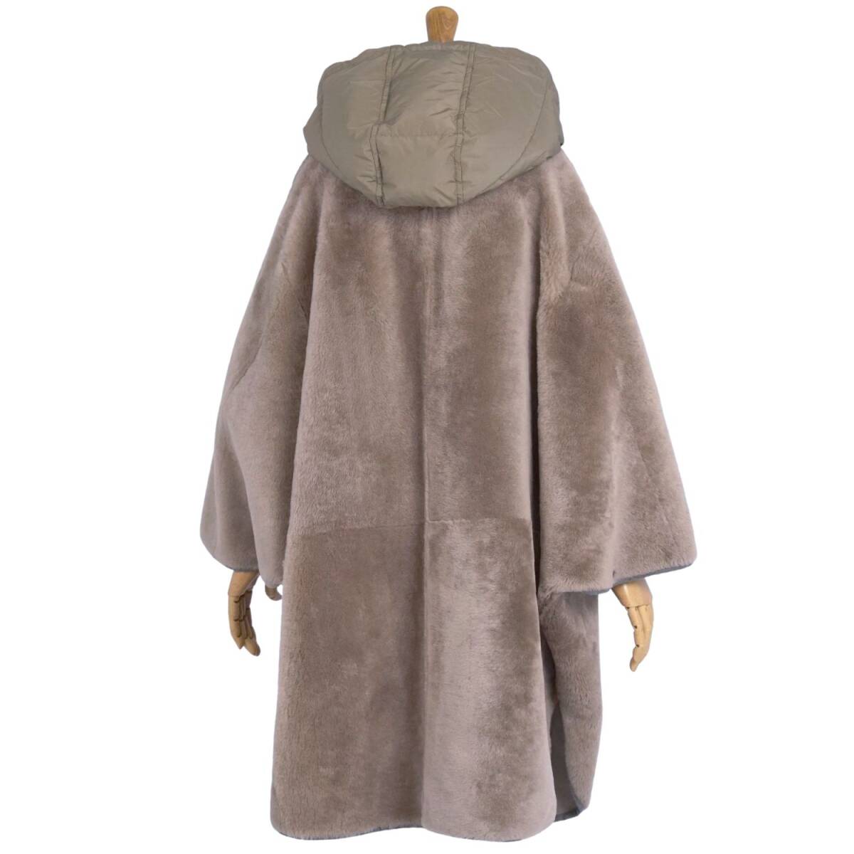  прекрасный товар Brunello Cucinelli BRUNELLO CUCINELLI длинное пальто двусторонний мутон пончо женский 40(M) серый juce11me-rm08e34331