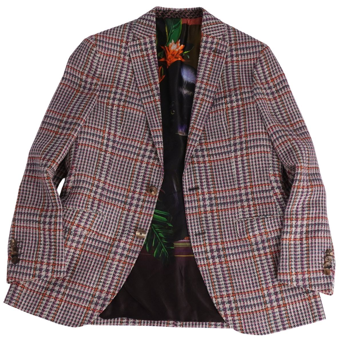 極美品 エトロ ETRO ジャケット テーラード ミックスツイード シルク ウール アウター メンズ 50(M相当) マルチカラー ce11or-rm10e34525_画像2