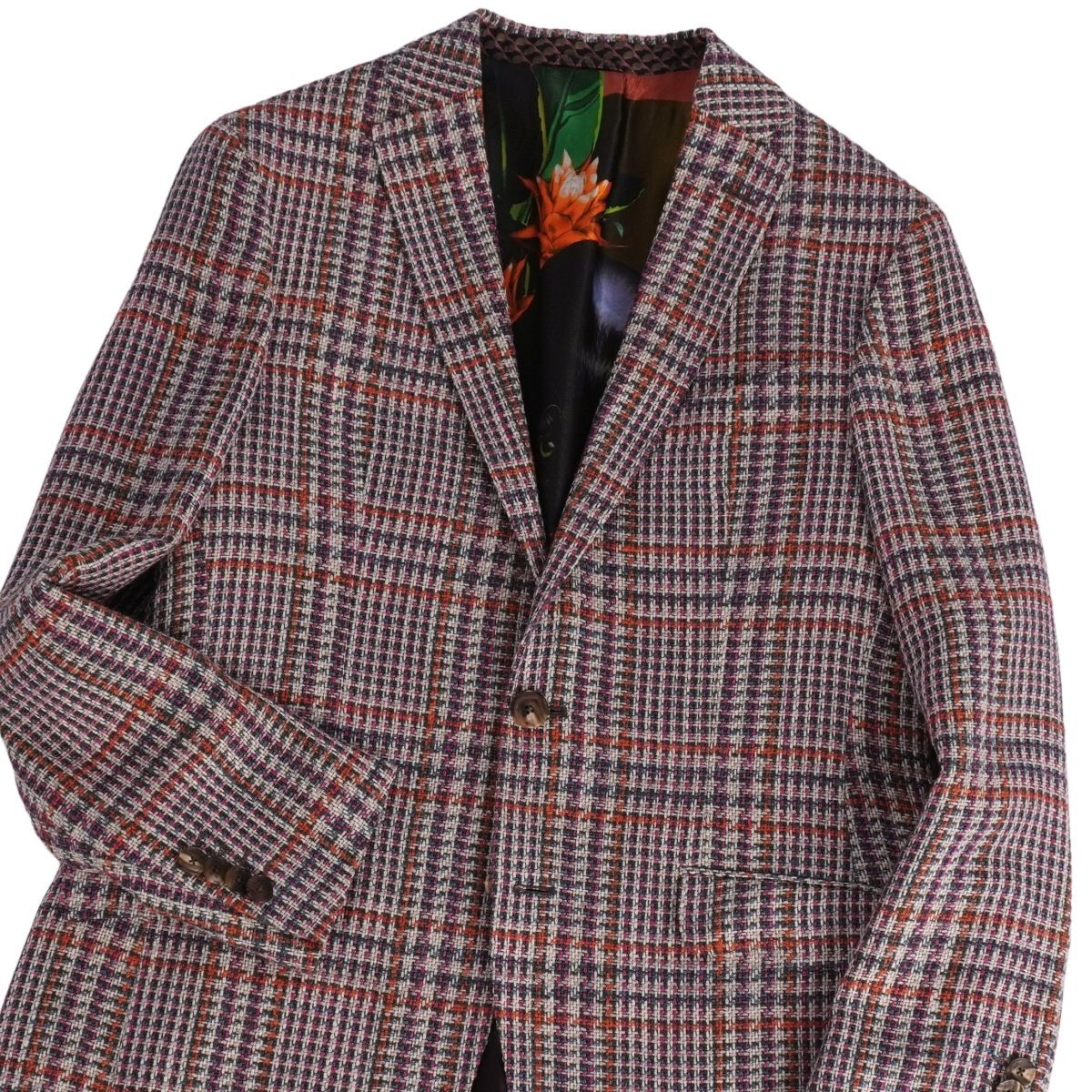 極美品 エトロ ETRO ジャケット テーラード ミックスツイード シルク ウール アウター メンズ 50(M相当) マルチカラー ce11or-rm10e34525_画像3