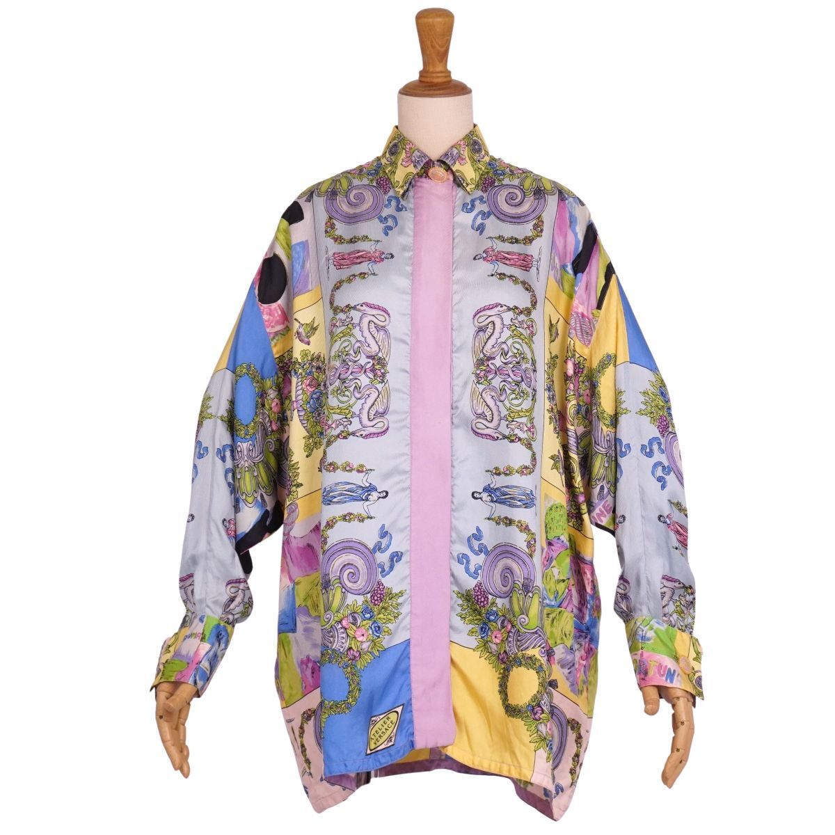 Vintage ジャンニヴェルサーチ GIANNI VERSACE シャツ ブラウス 長袖 総柄 シルク レディース 38(M) マルチカラー ce11ot-rm10e34598_画像2