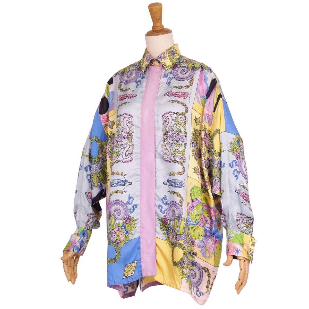 Vintage ジャンニヴェルサーチ GIANNI VERSACE シャツ ブラウス 長袖 総柄 シルク レディース 38(M) マルチカラー ce11ot-rm10e34598_画像4