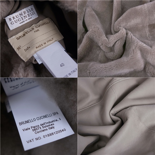  прекрасный товар Brunello Cucinelli BRUNELLO CUCINELLI длинное пальто двусторонний мутон пончо женский 40(M) серый juce11me-rm08e34331