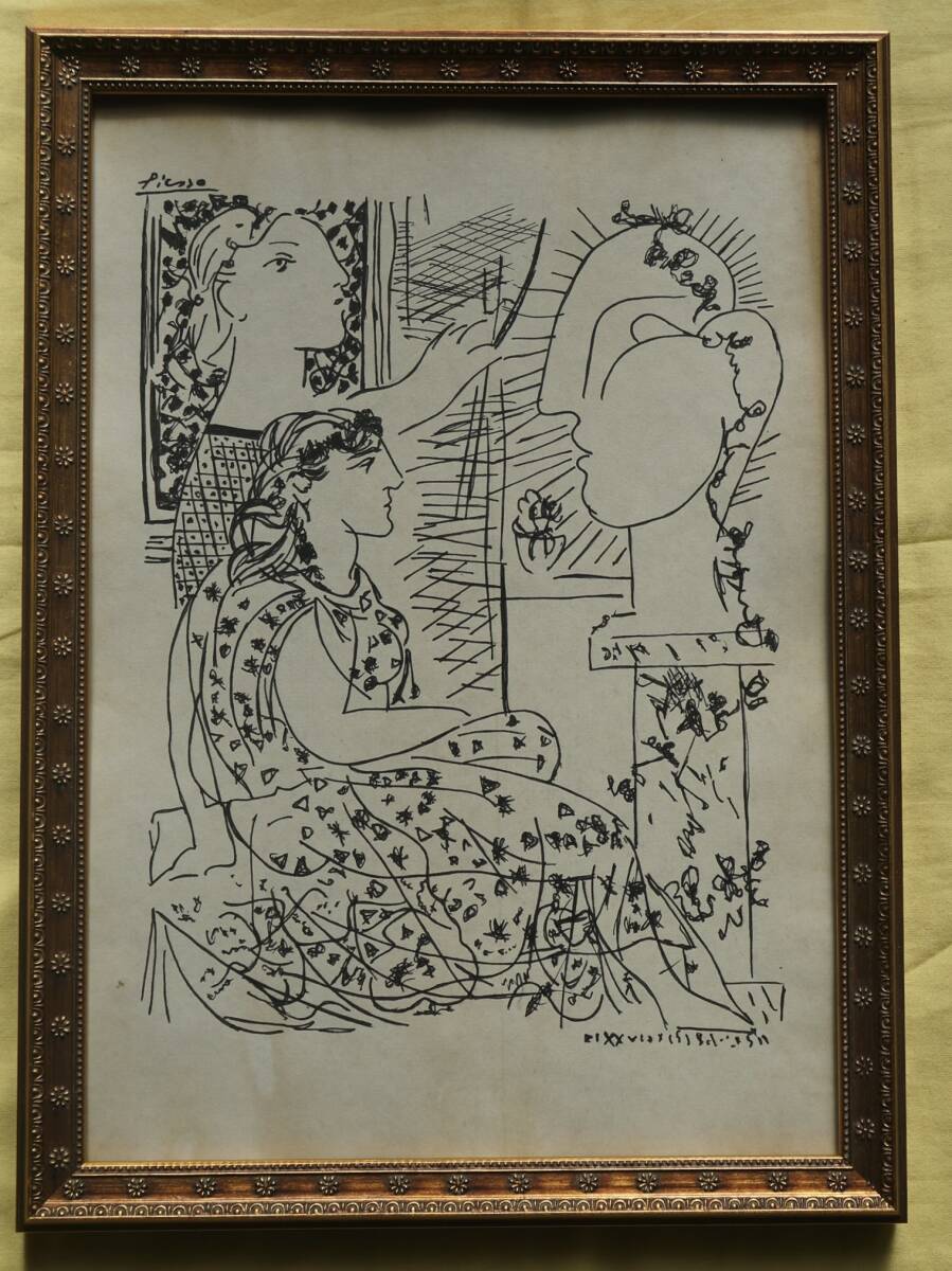 [Artworks]パブロ・ピカソ|着衣のモデル|肉筆|油彩|水彩|原画|スペイン老舗画廊証明書_画像1