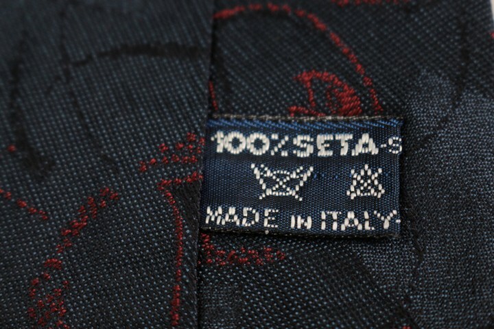 ミラショーン ブランドネクタイ ロゴ 総柄 パネル柄 シルク イタリア製 PO メンズ ネイビー mila schon_画像5