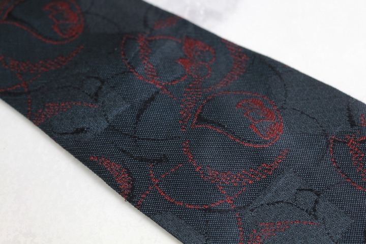 ミラショーン ブランドネクタイ ロゴ 総柄 パネル柄 シルク イタリア製 PO メンズ ネイビー mila schon_画像6