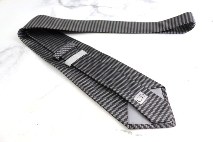 ディオール・オム ブランドネクタイ ボーダー柄 シルク PO メンズ ブラック DIOR HOMME_画像3