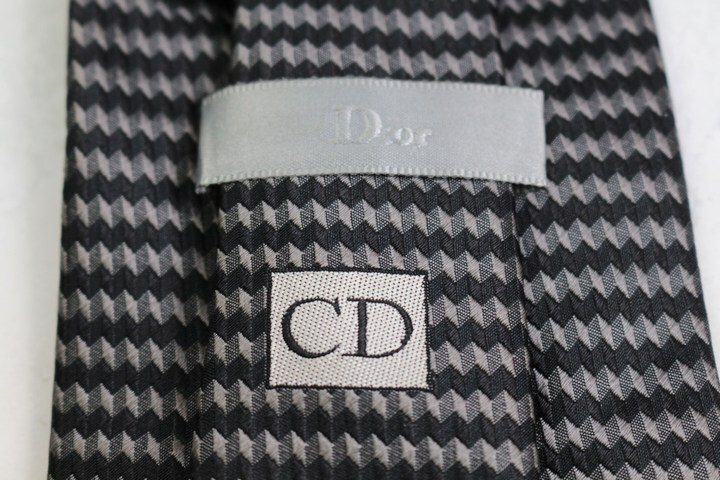 ディオール・オム ブランドネクタイ ボーダー柄 シルク PO メンズ ブラック DIOR HOMME_画像4