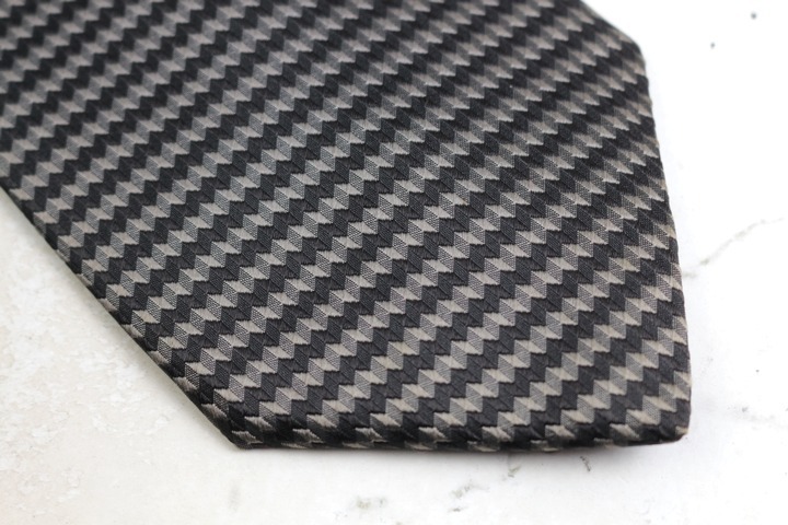 ディオール・オム ブランドネクタイ ボーダー柄 シルク PO メンズ ブラック DIOR HOMME_画像6